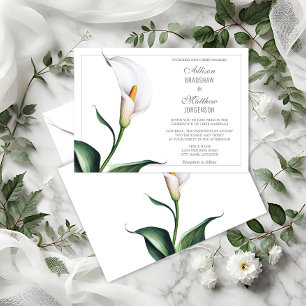Elegant Ivory White Calla Lily Wedding Invitation