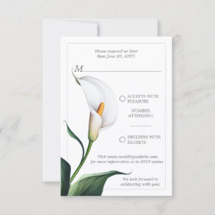 Elegant Ivory White Calla Lily Wedding RSVP Card