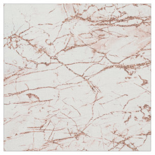 Elegant ivory white faux rose gold glitter marble fabric