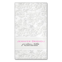 Elegant Ivory White Floral Damasks Embossed Effect