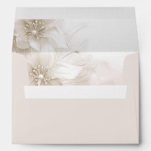 Elegant Ivory White Flowers Envelope