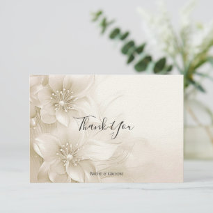 Elegant Ivory White Flowers Thank You Card