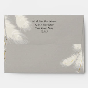Elegant Ivory White Pampas Grass2 Envelope