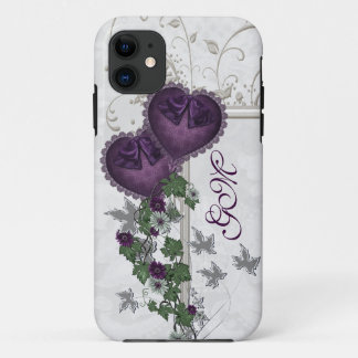 Elegant Ivy & Purple Hearts Case-Mate iPhone Case