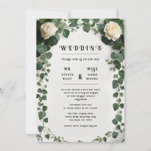 Elegant Ivy Wedding Table Plan and Invitations