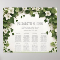 Elegant Ivy Wedding Table Plan and Invitations