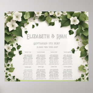 Elegant Ivy Wedding Table Plan and Invitations Poster