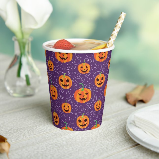 Elegant Jack O' Lanterns Paper Cups (Insitu)