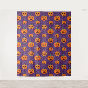 Elegant Jack O' Lanterns Photo Backdrop Tapestry