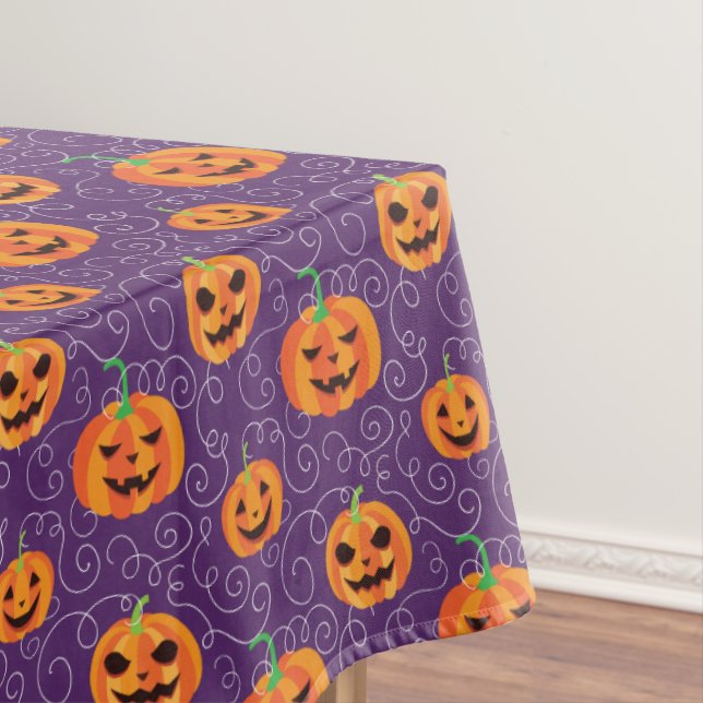Elegant Jack O' Lanterns Tablecloth (In Situ)