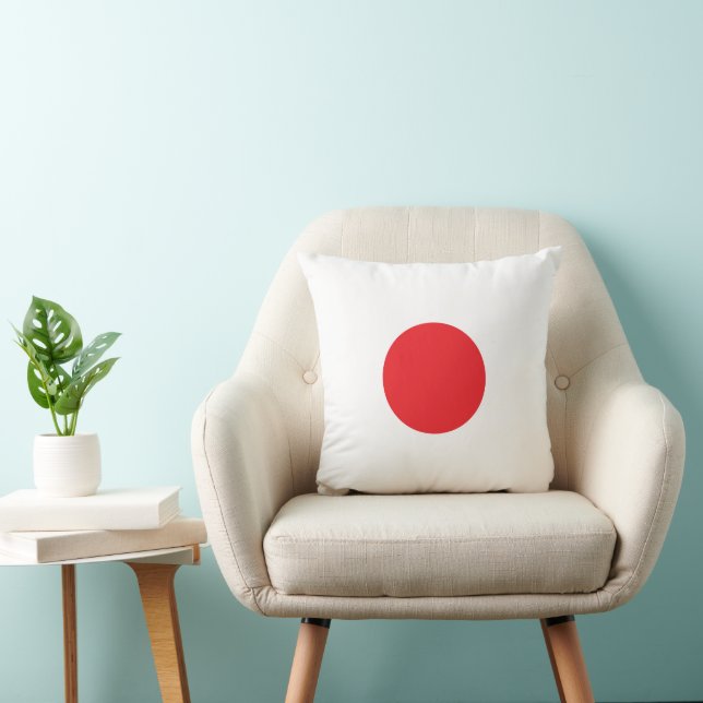 Elegant Japan Flag Inspired Minimal Throw Pillow (Chair)