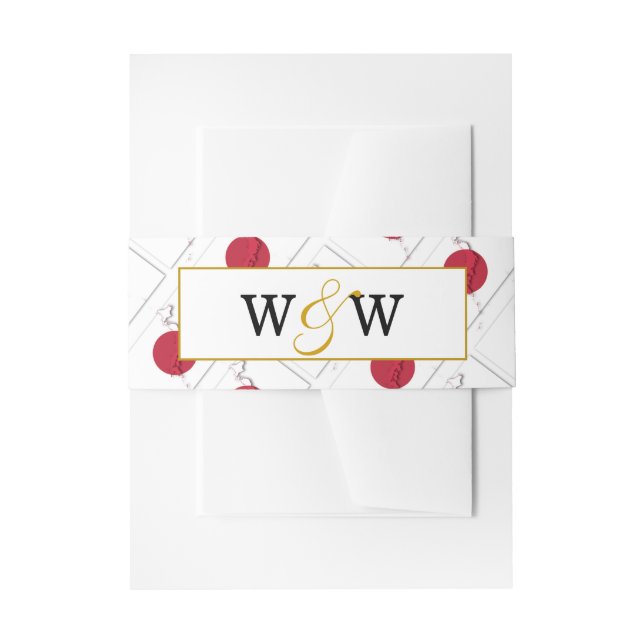 Elegant JAPAN Monogram Wedding Celebration Invitation Belly Band (Front Example)