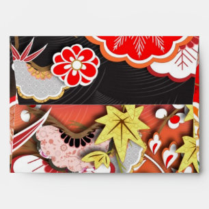 Elegant Japanese Autumn Kimono Envelope