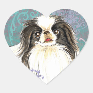 Elegant Japanese Chin Heart Sticker