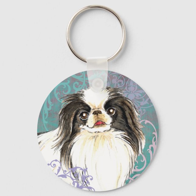 Elegant Japanese Chin Key Ring (Front)