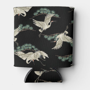 Elegant Japanese crane: artistic depiction. Can Cooler