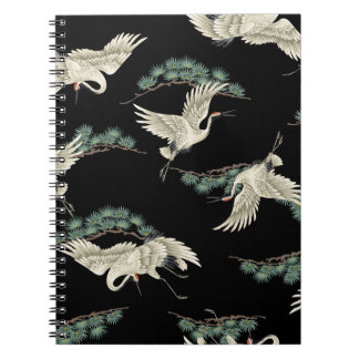 Elegant Japanese crane: artistic depiction. Notebook