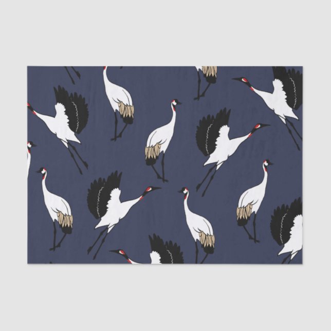 Elegant Japanese Cranes Tissue Paper (Front)