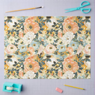 Elegant Japanese Floral Decoupage Tissue Paper
