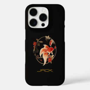 Elegant JAPANESE Goldfish Black iPhone Case