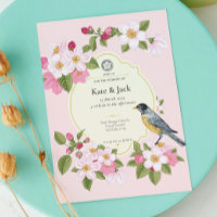 Elegant Japanese Pink Floral Wedding Invitation