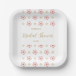 Elegant Japanese Plum Blossom Paper Plate