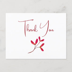 Elegant Japanese Red Maple Tree Seeds Watercolor Postcard