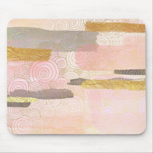Elegant Japanese Style Abstract Waves Artwork Mouse Pad