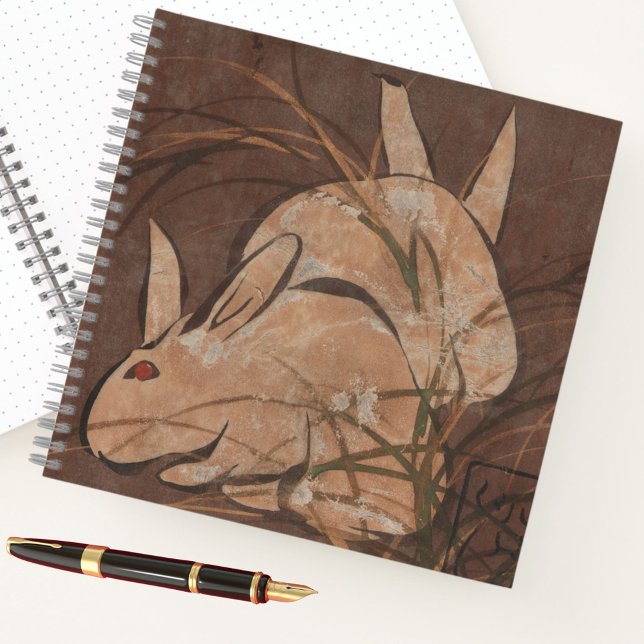 Elegant Japanese Vintage Rabbit Art Notebook (This notebook features vintage Asian rabbit art. Take notes in elegant style!)