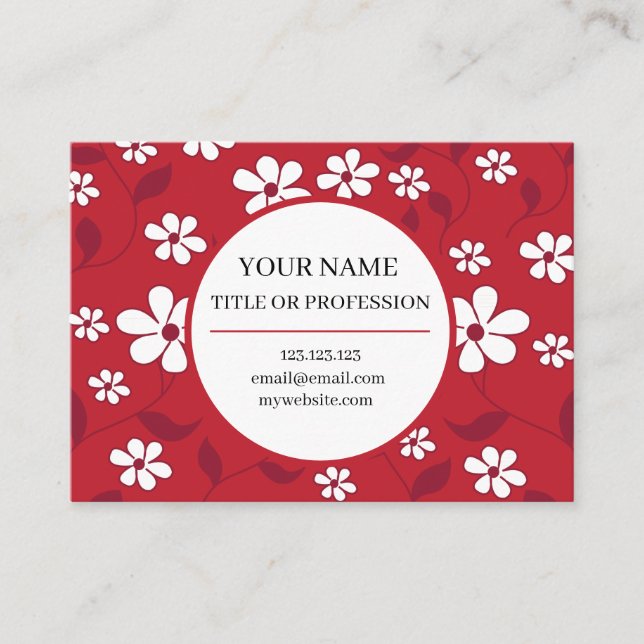 Elegant Jasmine Floral  Business Card (Front)