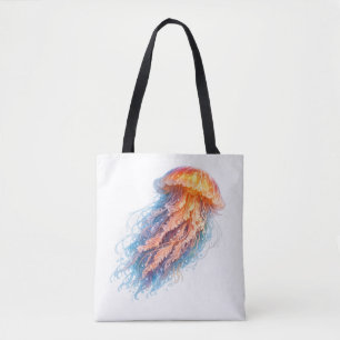 Elegant Jellyfish Ocean Fantasy Illustration Tote Bag