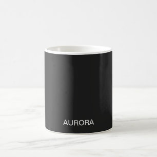 Elegant Jet Black Personalised Name - Coffee Mug