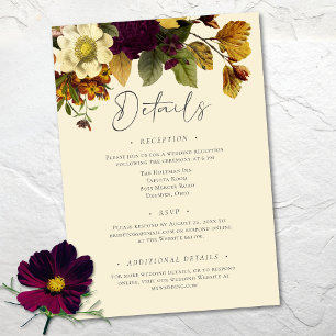 Elegant Jewel Vintage Floral Ivory Wedding Enclosure Card
