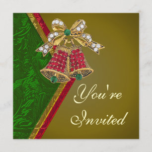 Elegant Jewelled Bells Party Invitation