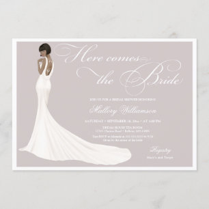Elegant Jewelled Bride Bridal Shower Invitation