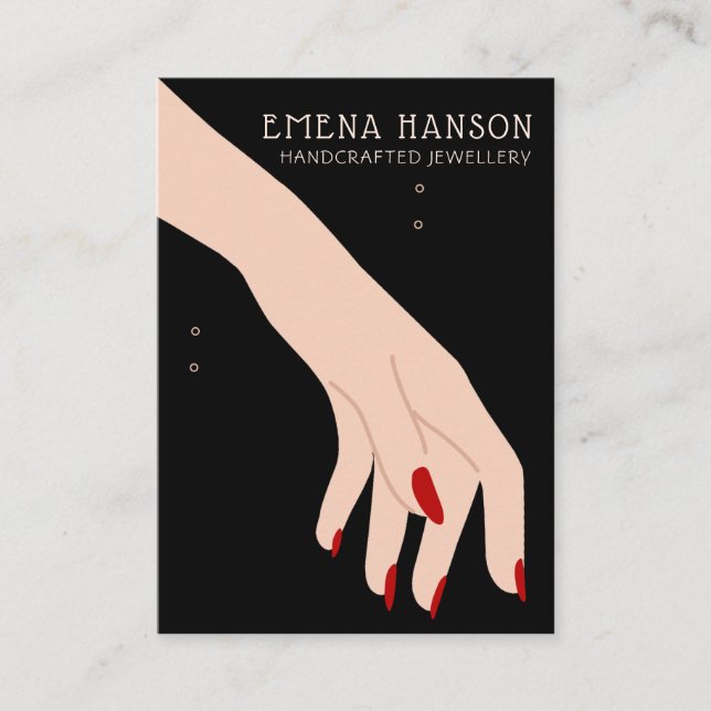 Elegant Jewellery Black Bracelet Hand display card (Front)