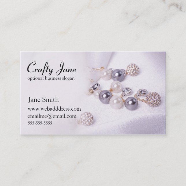 Elegant Jewellery Business Card Design Template (Front)