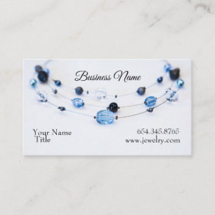 Elegant Jewellery Designer Blue Beads Business Card