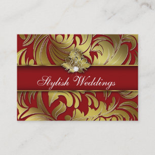 Elegant Jewellery Diamond Logo Red Gold Jumbo Business Card