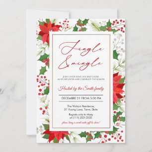 Elegant Jingle and Mingle Holiday Party Invitation