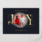 Elegant JOY Christmas Wreath Leaves Berries Photo 