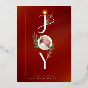 Elegant Joy Minimalist Photo Christmas Botanical