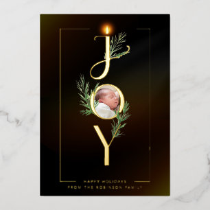 Elegant Joy Minimalist Photo Christmas Botanical