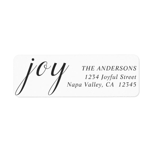 Elegant Joy Return Address (Front)