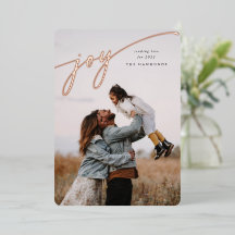Elegant 'Joy' Script New Year Photo