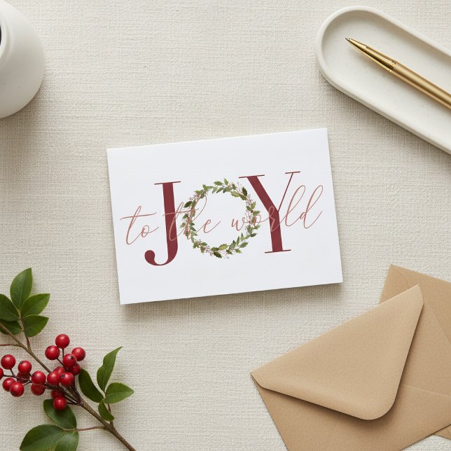 Elegant Joy to the World Christmas Holiday Photo Card (Elegant Joy to the World Christmas Holiday Photo Card)