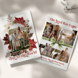 Elegant Joy to the World Photo Christmas Card