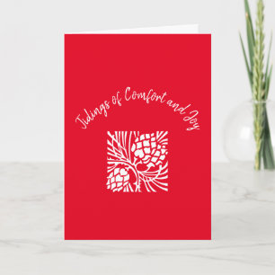 Elegant Joyful Red and White Christmas Card