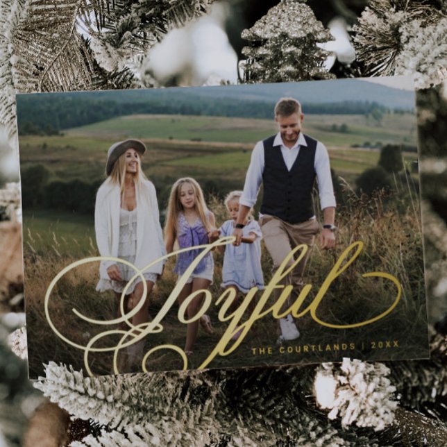 Elegant Joyful Script Christmas Photo (Creator Uploaded)