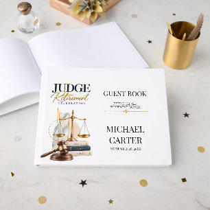 Elegant Judge Retirement Party Celebration Guest Book